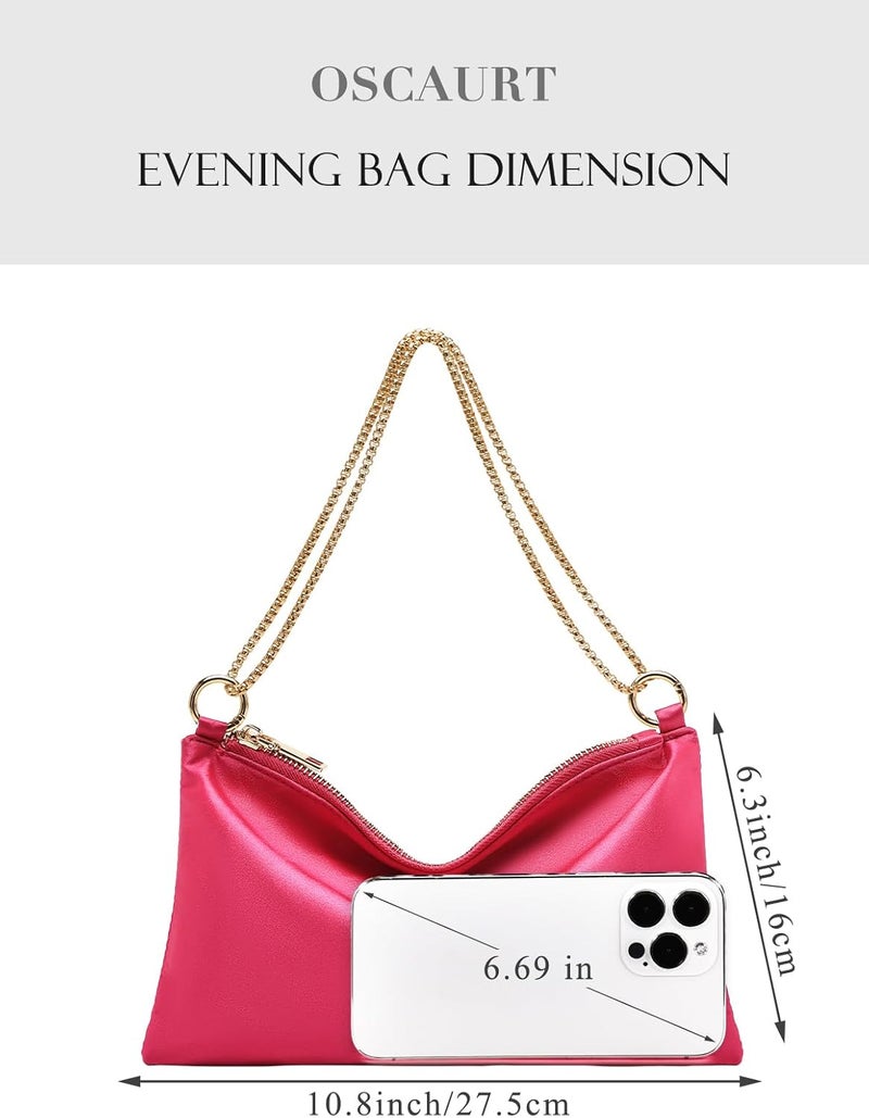 oscaurt Women's Evening Handbag Satin Shoulder Bag Purse for Prom Engagement Cocktail Party Wedding - Image 4